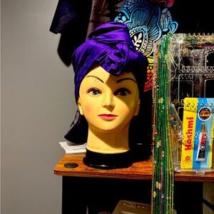 Purple African Print Head wrap, Tie, scarf